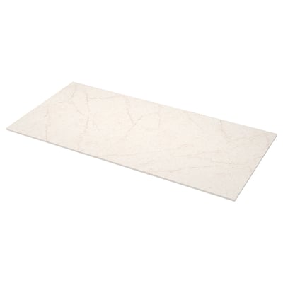 LOCKEBO Custom countertop, off-white/beige marble effect/glass composite, 1 1/8 "