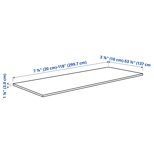 LOCKEBO Custom countertop, white lively marble effect/glass composite, 1 1/8 "