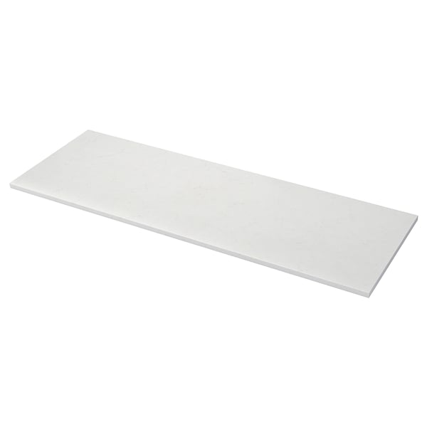 LOCKEBO white recycled glass worktop. Rectangle, smooth, edge-less design.