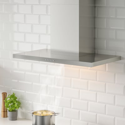 Stainless steel range hood with led light.