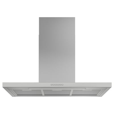 A stainless steel range hood named LUFTBUREN, designed for kitchen fume extraction. It a large, sleek rectangular shape with controls at the front.