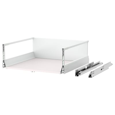 MAXIMERA drawer system, white, with metal runners, pull-out design.