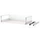 MAXIMERA white drawer system with extendable rail, powder-coated steel, melamine interior, quiet-closing dampers.