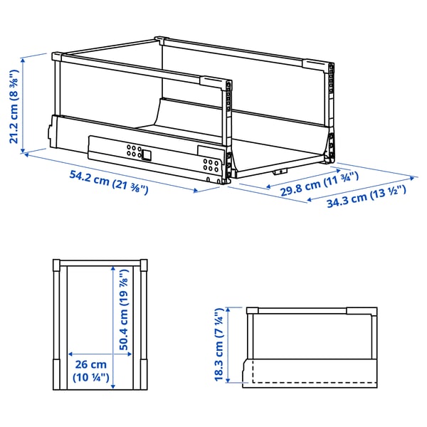 Illustration with measurements for the product: MAXIMERA.