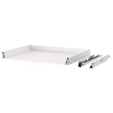 MAXIMERA white drawer, fully extendable, soft-close mechanism. Galvanised steel runners, epoxy coated, sleek modern design.