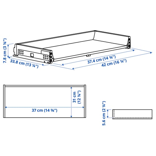 Illustration with measurements for the product: MAXIMERA.