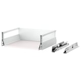 MAXIMERA drawer, white, metal runners, smooth, fully extendable, soft-closing, major storage.