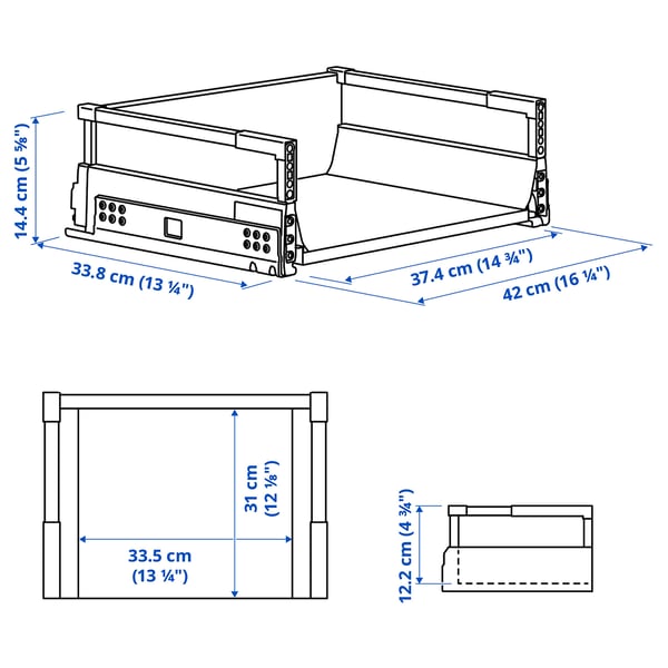 Illustration with measurements for the product: MAXIMERA.