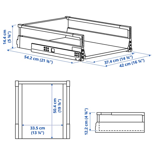 Illustration with measurements for the product: MAXIMERA.