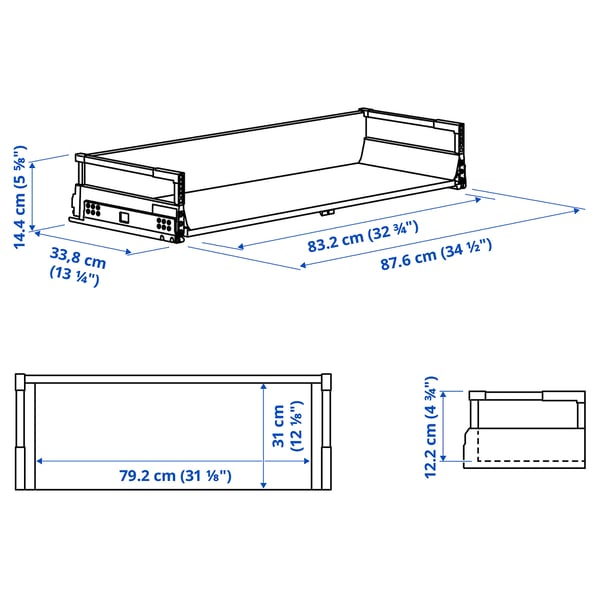 Illustration with measurements for the product: MAXIMERA.