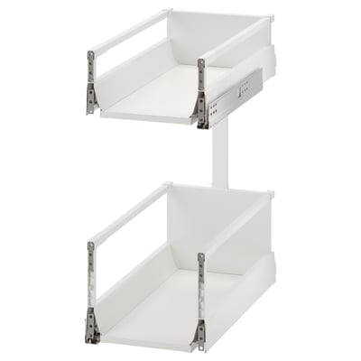 MAXIMERA white pull-out fitting, smooth-running drawer with metal runners, perfect storage solution.
