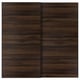 MEHAMN Pair of sliding doors, black/double sided dark brown oak effect, 78 3/4x79 1/8 "
