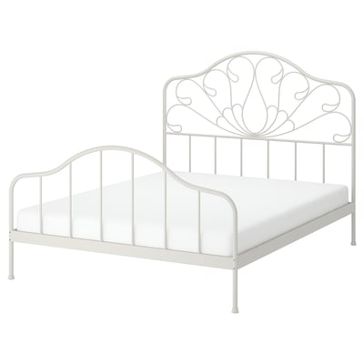 MELLGRUND Bed frame, off-white, Queen