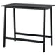 MITTZON conference table - black, rectangular, metal legs, wooden top, sits/stands with footrests.