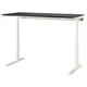 MITTZON sit/stand desk, white legs, black top, modern office design.