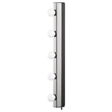 Modern wall light, MUSIK, 5 bulbs in line, stainless steel & polycarbonate.