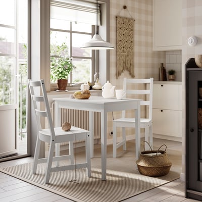 NÄSINGE / NORDVIKEN Table and 2 chairs, white/white, 31 1/2x23 5/8 "