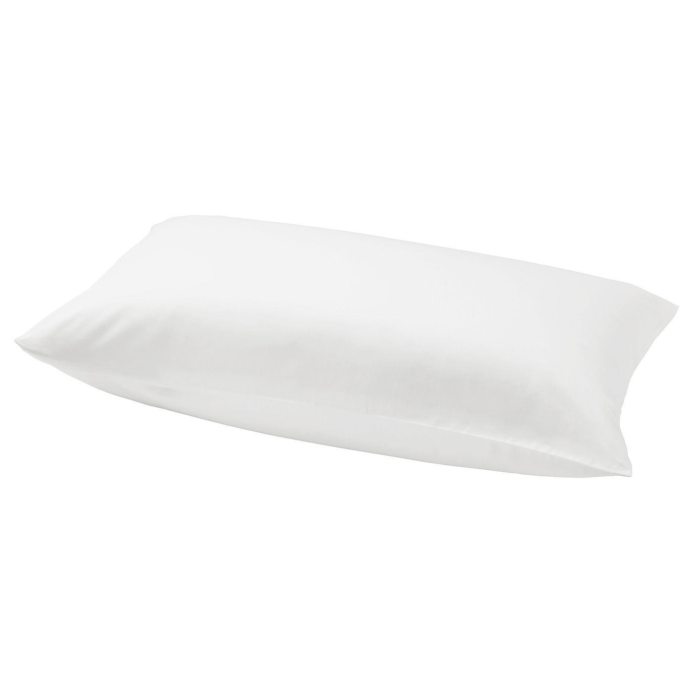 NATTJASMIN pillowcase, white, silky sateen, rectangle.