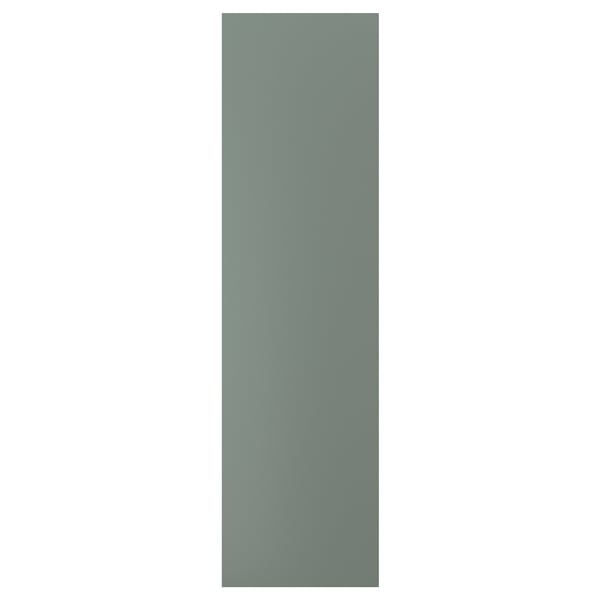 A NICKEBO kitchen cabinet front in grey-green with a matte finish. It is rectangular in shape.