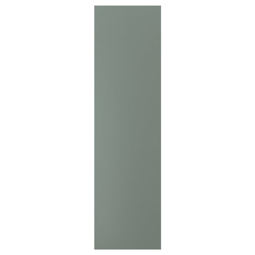 A NICKEBO kitchen cabinet front in grey-green with a matte finish. It is rectangular in shape.