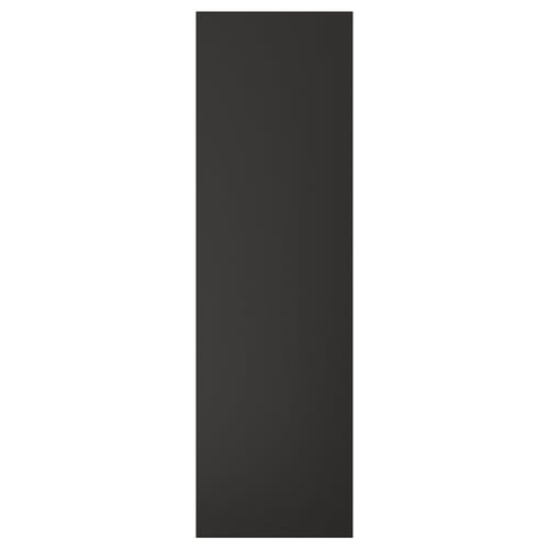 Black rectangular NICKEBO panel, smooth surface, recycled wood and plastic, sleek modern design.