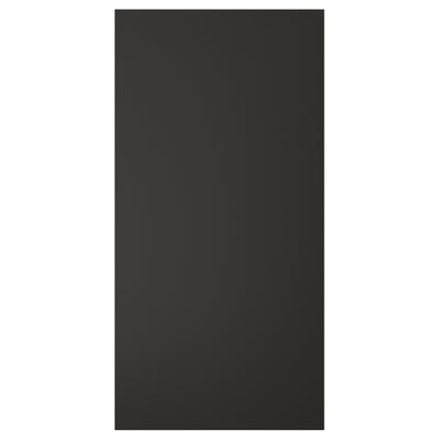 Black rectangular NICKEBO door with recycled materials, sleek modern design.