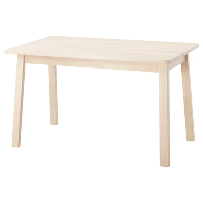 NORRÅKER: light birch table, rectangular, safe edges.