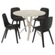 NORRMJÖLE / ODGER Table and 4 chairs, marble effect beige/anthracite, 41 3/8 "