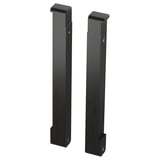 Two black NYTTIG solid pine posts with clear lacquer finish, standing upright against white background.