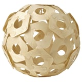 Colourful spherical lamp with intricate patterns. Wooden veneer material, unique and artistic design.