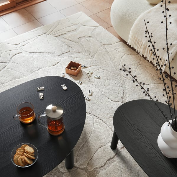 ÖRTRÄSK Nesting tables, set of 2, black ash veneer