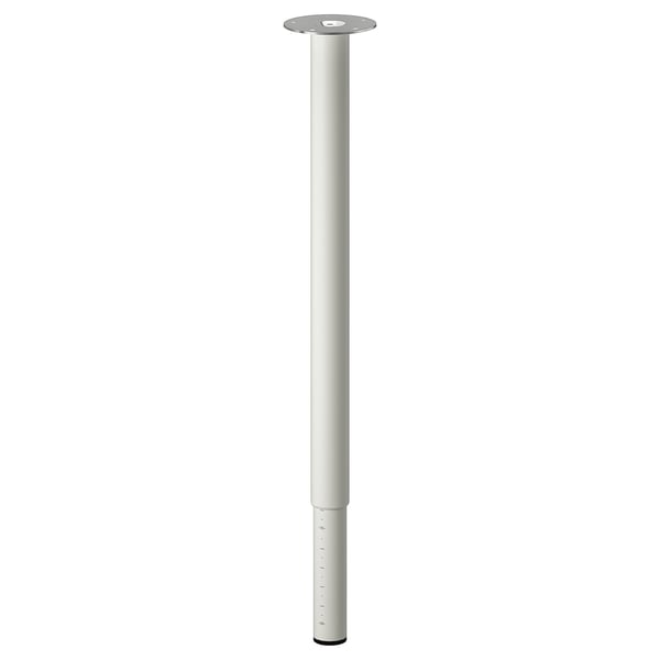 OLOV silver table leg, adjustable, round, metal and plastic.