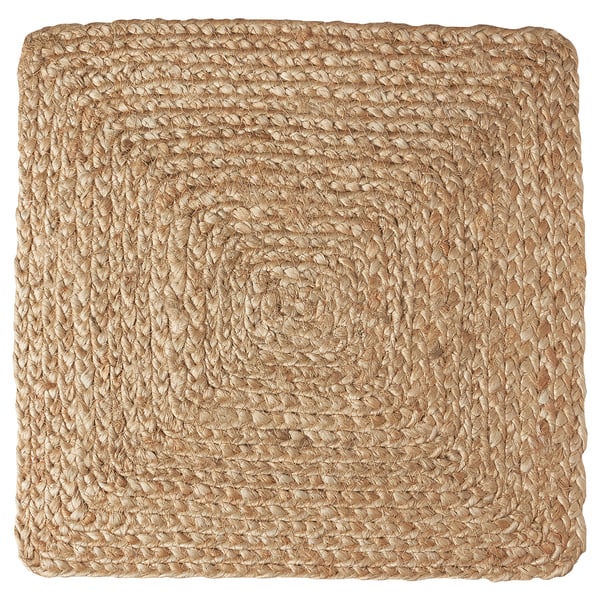 Square braided jute place mat, natural colour, eco-friendly.