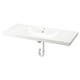 White ORRSJÖN vanity with sleek rectangular basin, mounted sink, chrome drain.