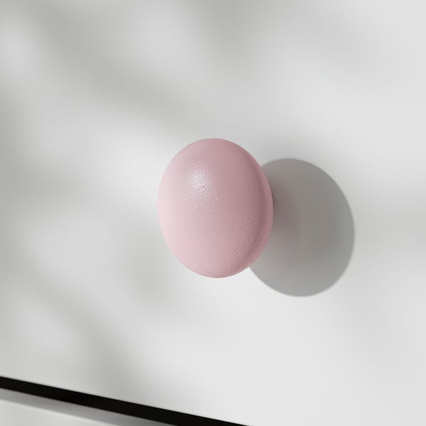 PLOCKAR Knob, pale pink, 1 15/16 "