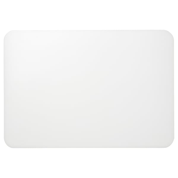 White rectangular desk pad; smooth surface, protects from scratches.