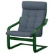POÄNG Armchair, dark green/Gunnared blue