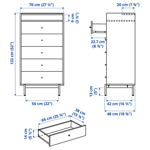 Illustration with measurements for the product: RÅDMANSÖ.
