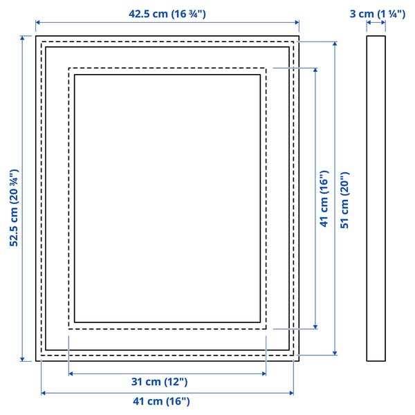 Illustration with measurements for the product: RÖDALM.