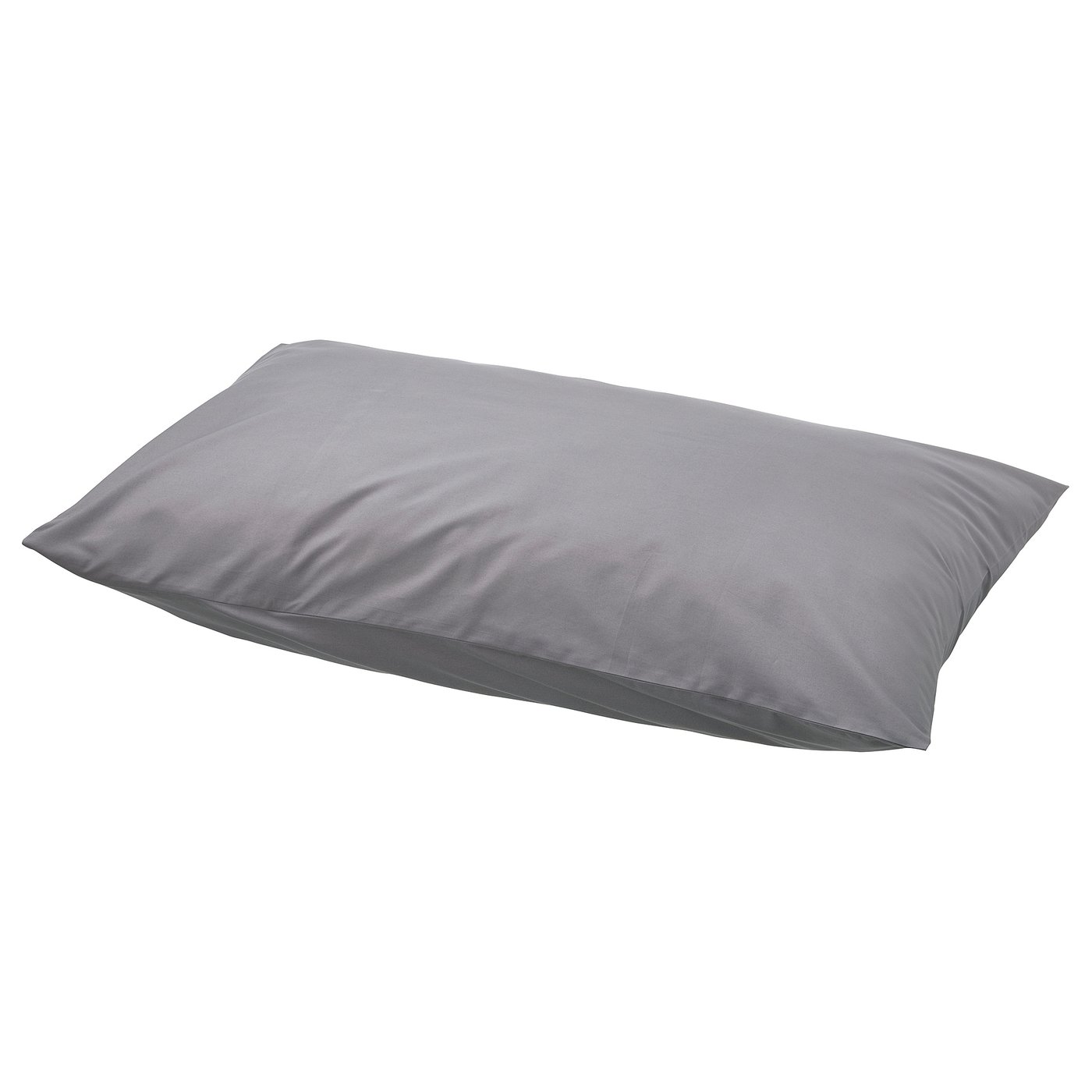 RÖNNVECKMAL grey cotton pillowcase, rectangular shape, envelope closure.