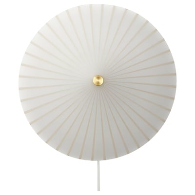 RORKULT white wall lamp, round with gold centre, opal glass shade.