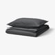 Grey RUNDHAGTORN duvet & pillow, soft linen-cotton blend, casual look.