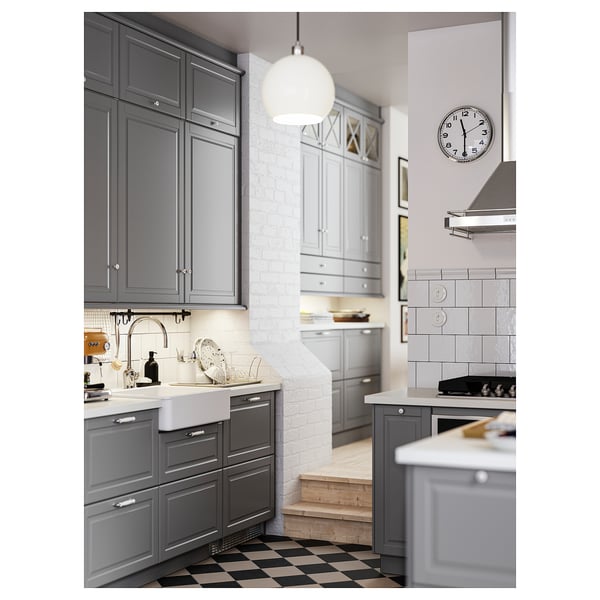 SÄLJAN Countertop, white/light gray stone effect/laminate, 98x1 1/2 "