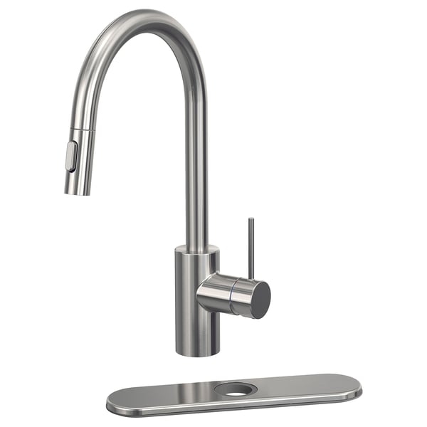 SALLSJÖN Kitchen faucet pull out w spray, stainless steel color