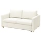 A white SALTSJÖBADEN sofa-bed with a modern, boxy design, featuring clean lines and cushioned seating. It stands on wooden legs with a light finish.
