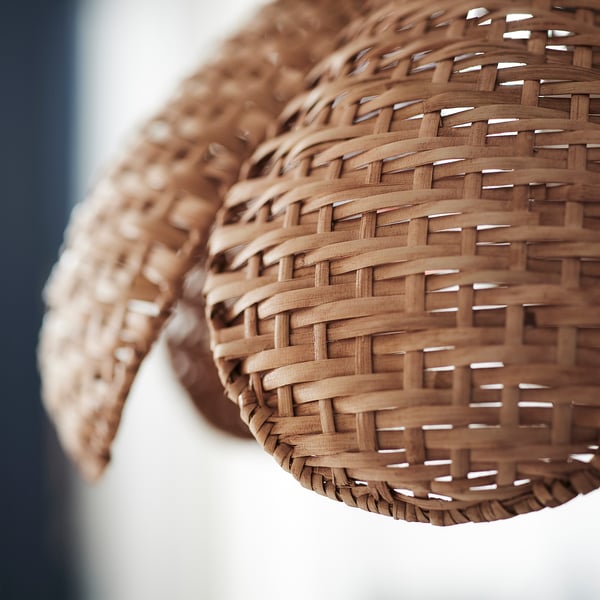 SANDKORN Pendant lamp shade, handmade/rattan, 17 3/4 "
