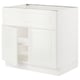 SEKTION white kitchen cabinet, off-white, modern classic shape, adjustable shelves.