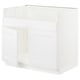 White SEKTION kitchen cabinet with modern design, featuring a sturdy frame and snap-on hinges.