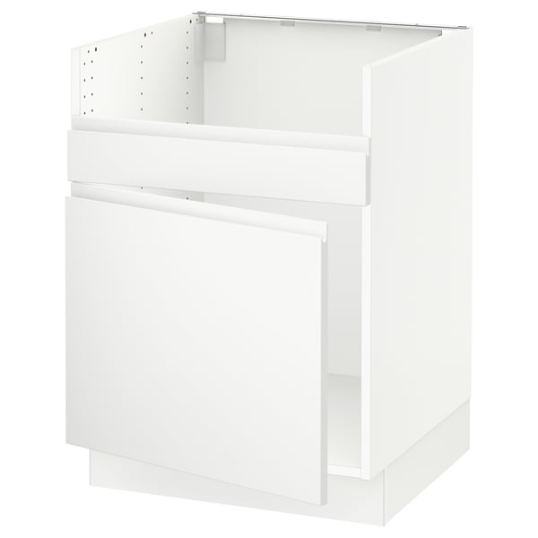 SEKTION white cabinet, minimalist design, modern kitchen storage.
