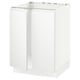 An ikea SEKTION white kitchen cabinet unit. Its rectangular, modern, and minimalist with a 19mm thick sturdy frame.